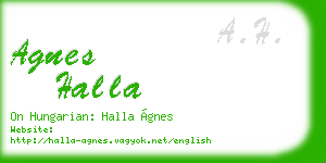agnes halla business card
