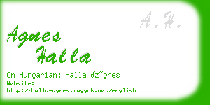 agnes halla business card